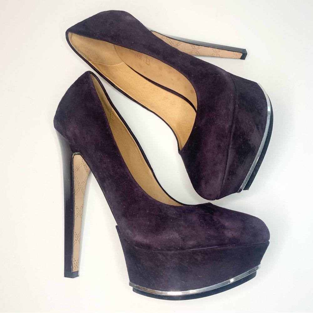 LAMB | Purple Suede Platform Heels - 7